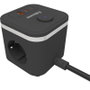 Fellowes Regleta Cubo con 3 Tomas de Corriente, 1 USB-A, 2 USB-C y Cable de 2 m, Negra